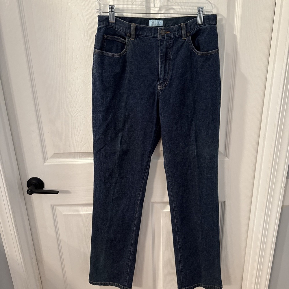 Sigrid Olsen Jeans‎ Women's Size 8 Blue Denim Straight Leg Stretch Dark Trad Mom